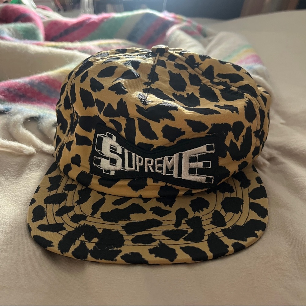 Supreme Leopard Print Nylon Cap